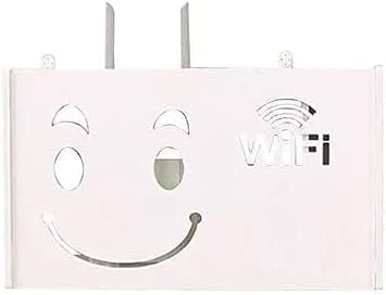 WiFi Router Organizer Box, Wifi Router Storage Box Wood-Plastic Shelf Wall Mount Bracket Cable Storage Home Decor - Large