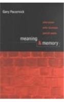 Paperback Meaning & Memory: Interviews with Fourteen Jewish Poets Book