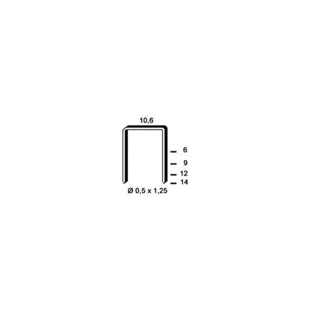 D-Work 5.000 grapas galvanizadas Pf-09-10.6x9x0.5x1.25 mm