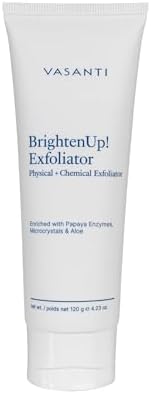 Vasanti Brighten Up! Enzymatic Face Rejuvenator – 4.23 Oz Powerful Scrub Brightens, Exfoliates and Cleanses Gently with Instant Results for Soft, Smooth and Radiant Skin – Enriched with Papaya, Professional Microcrystals and Aloe - 100% Paraben Free, 100% Vegan, 99% Natural – Get Bright, Beautiful Skin Instantly!