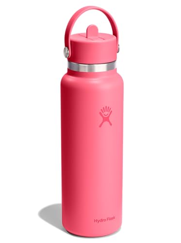 Image of Hydro Flask Water Bottle - Insulated Stainless Steel - Wide Straw Lid, Non Spill, Leakproof in 40 Oz Popstar Pink