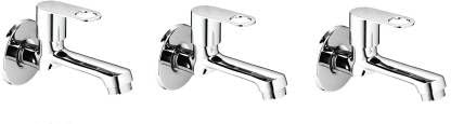 Alturas Prime Brass Long Body Bib Cock Tap with Wall Flange- Set of 3