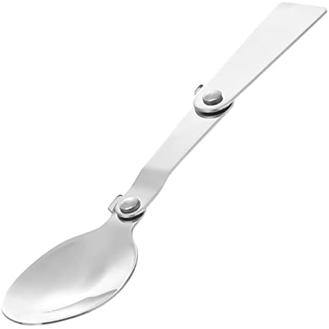 Luxshiny Dessert Spoon Ice Tea Spoons Soup Spoons, Multi- function Stainless Steel Foldable Spoon Portable Cutlery Tableware for Travel Picnic Outdoor Activities Cover