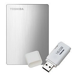 Canvio Slim II - Disco duro portátil de 1 TB con memoria USB de 16 GB