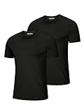Picture of MAGCOMSEN 2 Pack Workout Shirts for Men Short Sleeve Dry Fit Performance Athletic Running Gym Tee Tops UPF 50+ Fishing Swim UV Sun Protection Shirts Black