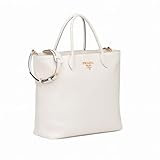 Prada White Calfskin Leather Shopping Bag – Style 1BG006 V OVZ 2BBE-F0YGN – Luxury Designer Tote Handbag for Women