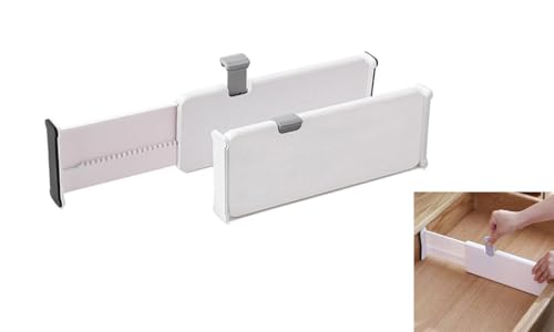 伸縮式仕隔板 多用途引き出し 仕切り板 伸縮式仕切り 調節可能 伸縮範囲27.5〜44cm 衣類用 キッチン整理 下着 靴下 タンス 小物/化粧品/ドレッサー収納 浴室/冷蔵庫対応 つっぱり設置 (2)