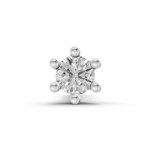 Image of Sparkles Lab Grown Diamond 0.03 Carat - 0.50 Carat Round Shape Solitaire Diamond Nose Pin for Women | 14K Gold IGI Certified FG VS Quality
