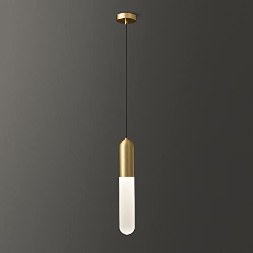 Éclairage pendentif au plafond cuivre et acrylique moderne avec 1 lampe