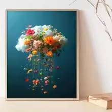 Póster floral abstracto y moderno sin marco de 40x60cm para decoración de sala de estar