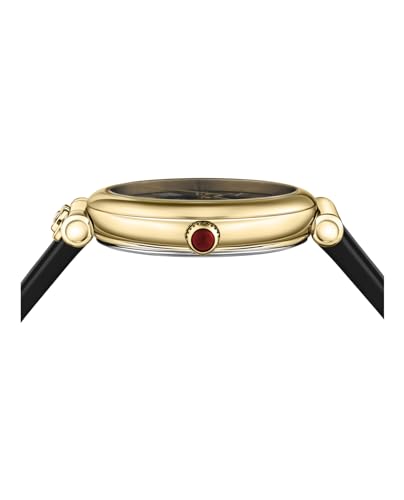Ora Moonphase Collection Luxury Womens Watch Timepieces with a Black Strap and Dial Featuring a Gold Case2