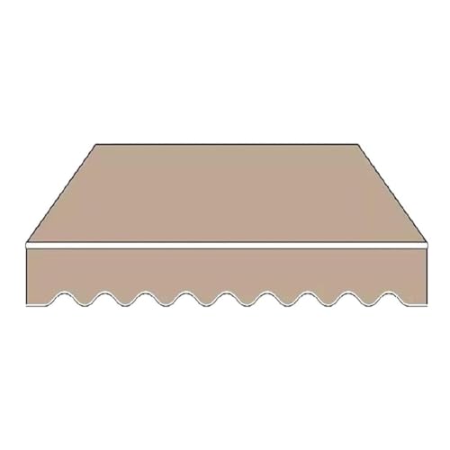 Khaki Gartenmarkise, Ersatzstoff, Oberseite, 6 x 4 m, Terrassenüberdachung, Sonnenschutz mit Frontvolant, einfache Installation, Outdoor-Schattenlösung