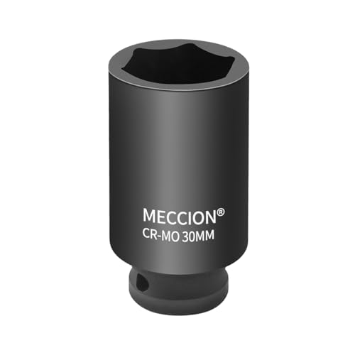 Image of Meccion 1/2 Inch Drive Impact Socket 30mm Heavy Duty Cr-Mo 6 Point Deep Socket, 78mm Length