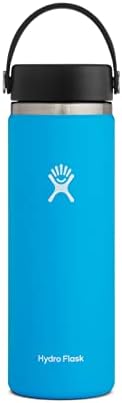 HYDRO FLASK - Water Bottle 591 ml (20 oz) - Vacuum Insulated Stainless Steel Water Bottle Flask with Leak Proof Flex Cap with Strap - BPA-Free - Wide Mouth - White
