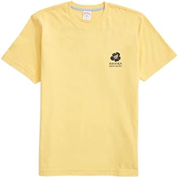 Brooks Brothers Men’s 164541 Seaside Floral Graphic Short Sleeve Tee T-Shirt Yellow