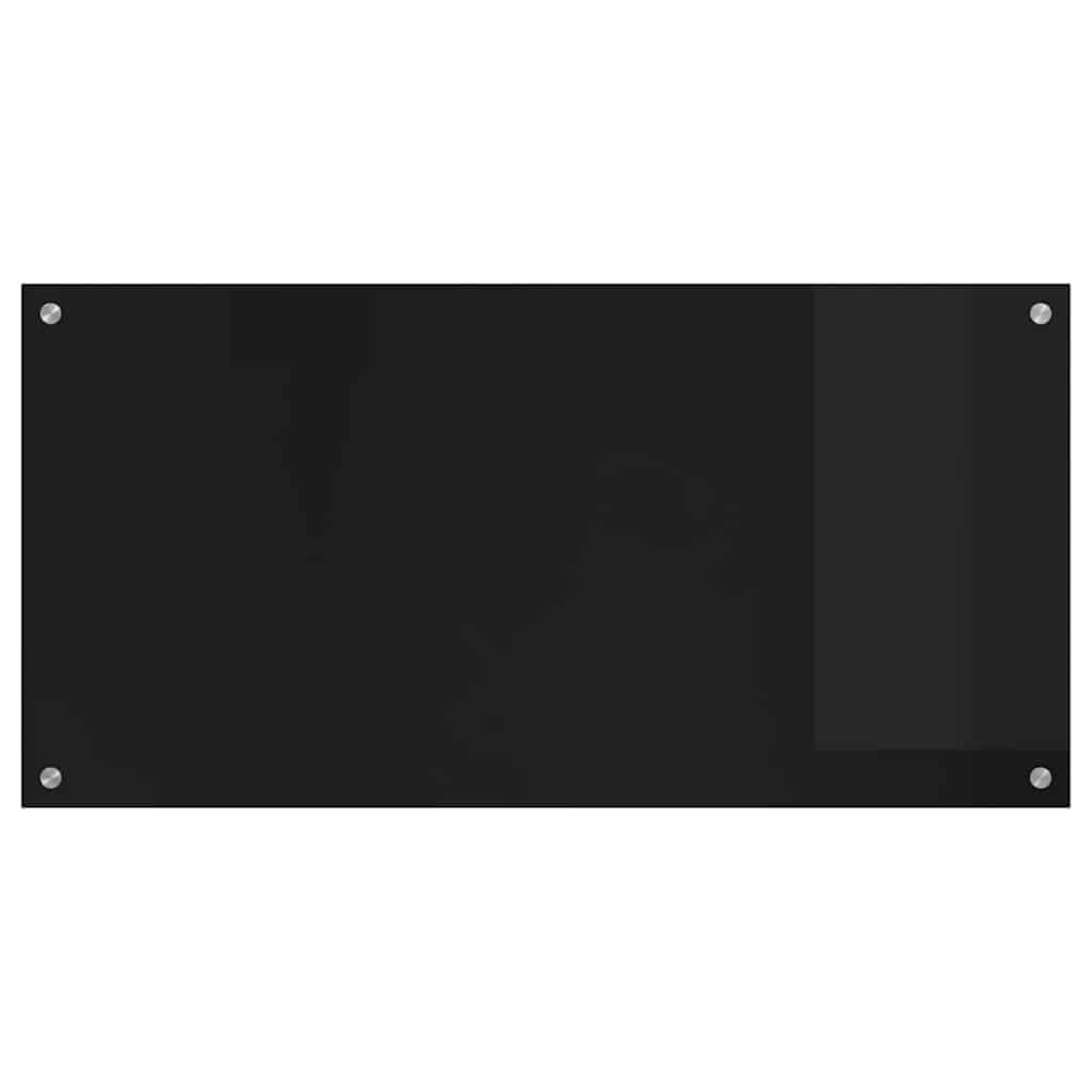 Generisch Küchenrückwand Schwarz 100 x 50 cm Gehärtetes Glas,Heim Garten,Küche Esszimmer,Küchenhelfer -utensilien-42018042