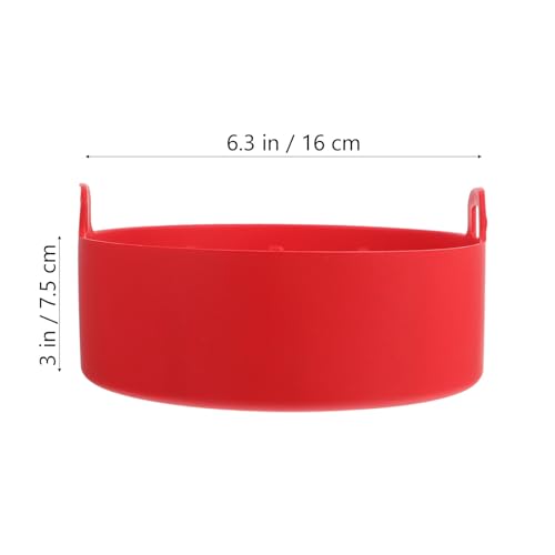 Bandeja de silicona roja para freidora de aire de 16cm con asas 3