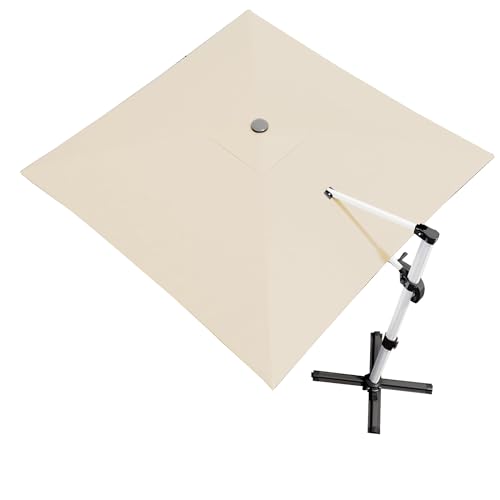 Devoko Parasol de balcon - 300 x 300 x 260 cm - En aluminium - Avec housse - Imperméable - Avec manivelle - Protection solaire UV50+ - Rotation à 360 °,...