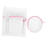 TINEASUR 5 Stück Wäschenetze mit Reißverschluss aus Gewebe Waschmaschinen Wäschesack für Bh und Spezialwäsche Weiß Großer Netzbeutel für Empfindliche Kleidung