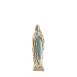Optez pour cette jolie statue de Notre Dame de Lourdes avec son écharpe bleue, fabriquée en pvc blanc et mesurant 8 cm.