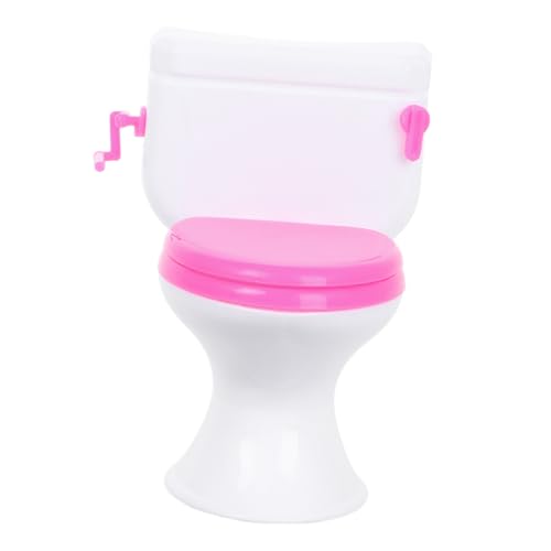 HEMOTON Dollhouse Flush Toilet Miniature Bathroom Scene Delicate Miniature Toy