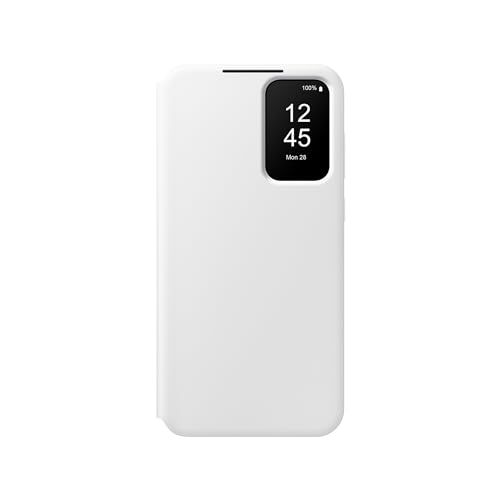 SAMSUNG Smart View Wallet Cover custodia a portafoglio con finestra di visione notifiche per Galaxy A35 5G, Bianco