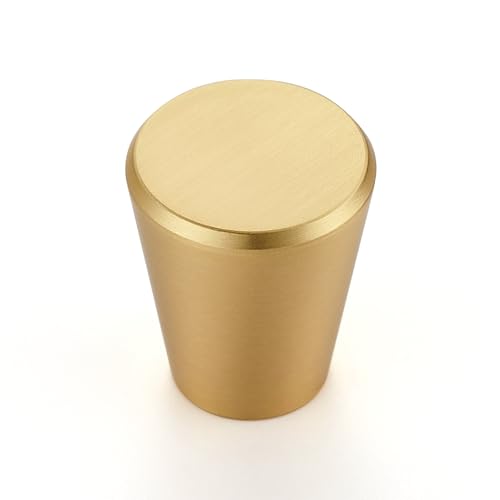 Image of Ravinte Brushed Brass Cabinet Knobs Drawer Knobs, 3 /4 Inch, 25 Pack | Round Knob Shape, Smooth Pull Grip, Kitchen Cabinet Update, For Dressers, Drawers, Cabinet Doors, Furniture Hardware Projects