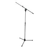 Proel PRO200BK - Asta per Microfono a giraffa telescopica con base tripoide alluminio, Ner...