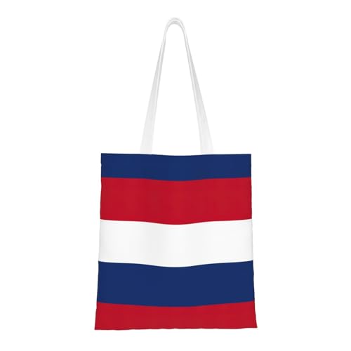 Dutch Flag Print Polyester Canvas Tote Bag, Shopping Bag With Reinforced Handles, Reusable