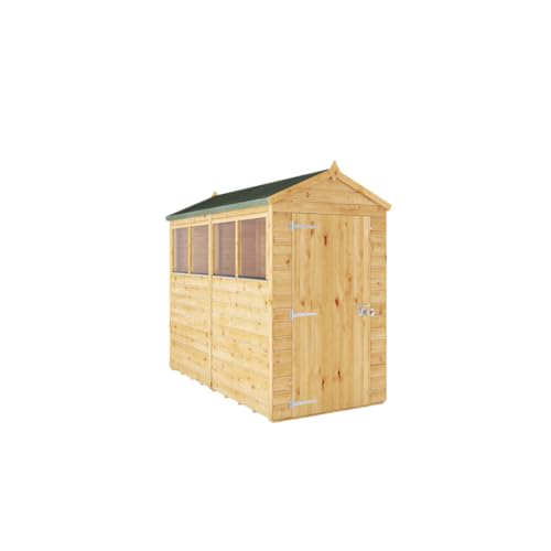 WALTONS | 8ft x 4ft Premium Shiplap Apex | Modular Wooden Garden Storage Shed | 8x4 | 2.4m x 1.2m | Tongue and Groove | Felt Included | 10 Year Guarantee