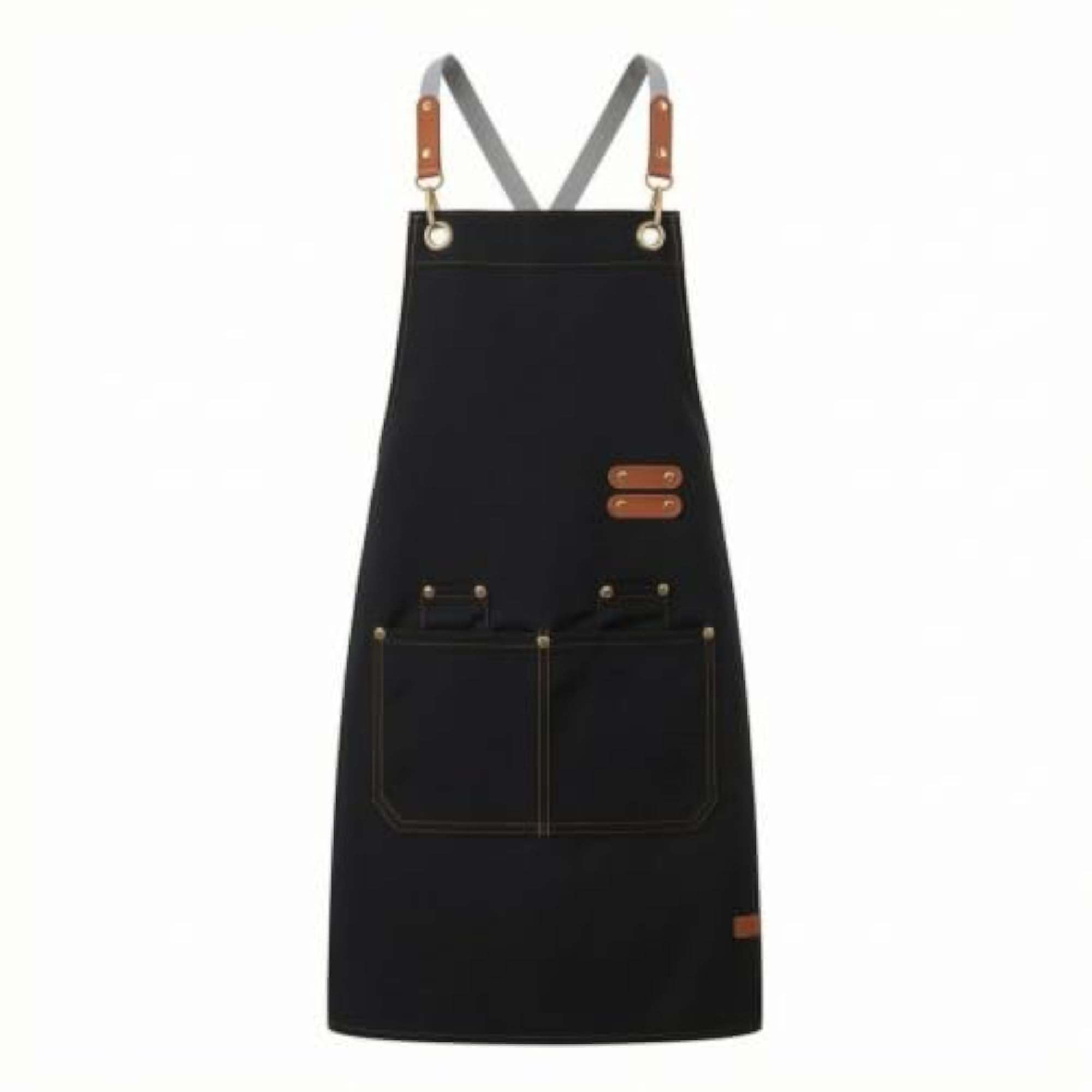 Large Front Pocket Cross-Back Apron, Long Work Apron