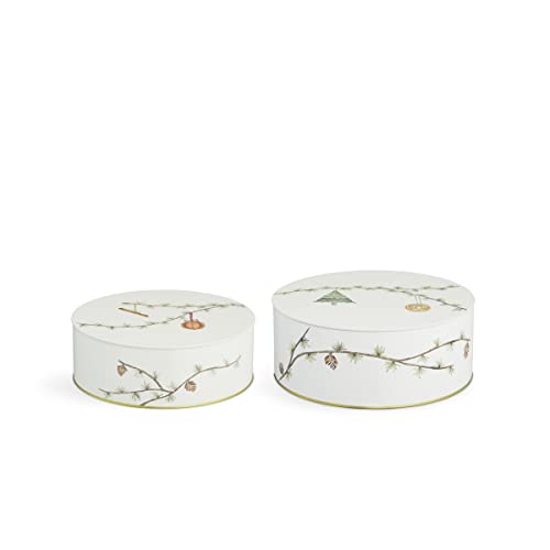 Boîtes à biscuits de Noël Rosendahl blanc boîte métal lot de 2