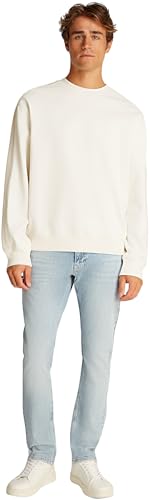 Calvin Klein Herren Sweatshirt Logo Tape Crew Neck Relaxed Fit, Beige (Tofu), XXS – Ansicht 4