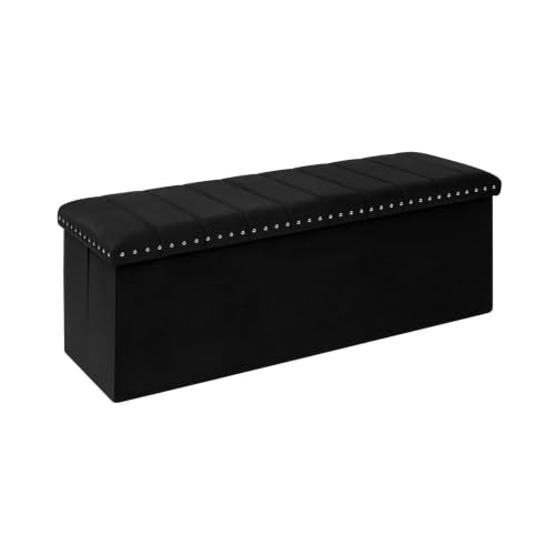 Image of B FSOBEIIALEO 43 inch Tufted Storage Ottoman Bench Storage Chest, Black