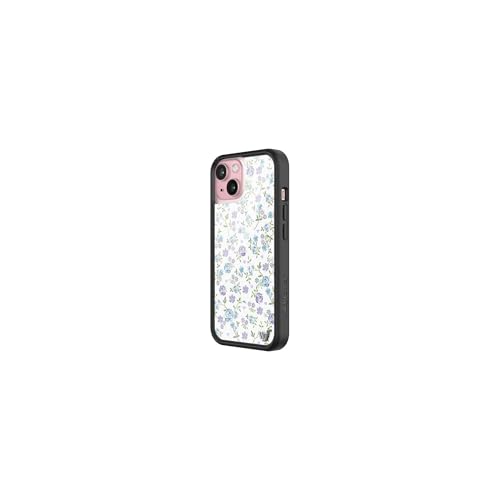 Image of Wildflower Cases - Compatible with iPhone 16 | Protective Black Bumper, 6.5ft Drop Test Certified, Women Owned Small Business | Aesthetic Coquette Trendy Flower | Lilac & Blue Floral