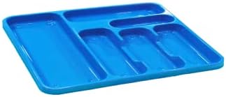 VTL® LARGE PLASTIC CUTLERY TRAY 6 COMPARTMENTS KITCHEN TIDY ORGANISER SKY BLUE