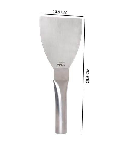 Image of KMW Stainless Steel Scraper Chopper with Sturdy Pipe Handle I Pastry Scraper Cutter Kitchen Cuisine I 4 inch Blade - Premium Stainless Steel for Efficient Kitchen Performance