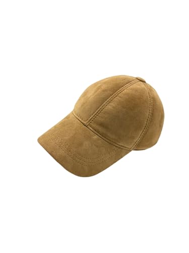 Baseball Cap Suede Leather Hat Snapback Unisex All Season Headwear (US, Alpha, One Size, Mustard)