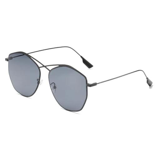 Lunettes de soleil ovales contre l'éblouissement avec monture métal légère UV400