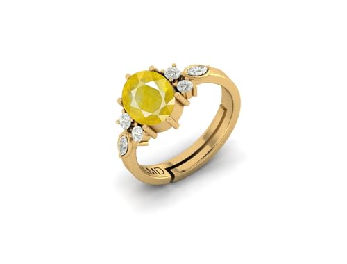 Image of LMDPRAJAPATIS 7.25 Ratti /6.25Carat Natural Certified Panchdhatu Gemstone Gold Plated Adjustable Ring For Men And Women