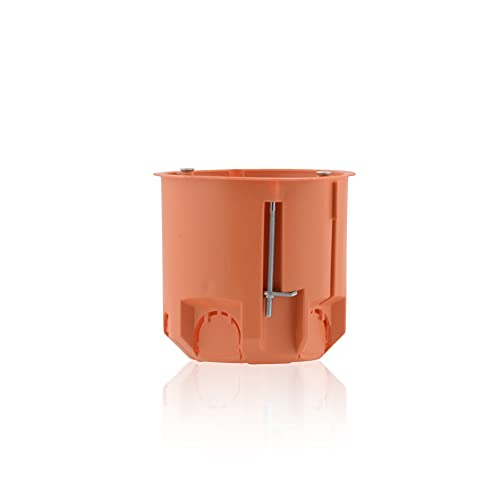 Boîte de jonction Boîte de jonction Boîte murale à cavité profonde Trou de passage Ø 73mm, hauteur 73mm, Orange IP30 650°C pour panneaux en carton et murs en bois, vis incluses Cover
