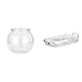 Baoblaze Transparent Small Fish Tank for Small Fish Round Ornament Aquarium Bowl Vase Table Office Home Decor Plants with Nordic Rectangle Serving Tray Jewelry