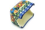 Polmedia Polish Pottery 3-inch Stoneware Sugar Packet Holder H3446H Hand Painted from CER-Maz in Boleslawiec Poland. Shape S972D(207) Pattern P6528A(D111) Unikat