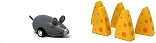 Mouse & Cheese Bowling Game by Jack Rabbit Creations â€“ Mice Shaped Pull-Back Car and Cheddar Wedge Stacking Pins â€“ Classic Wooden Toy â€“ Develops Hand Eye Coordination & Motor Skills - Ages 3+ Years
