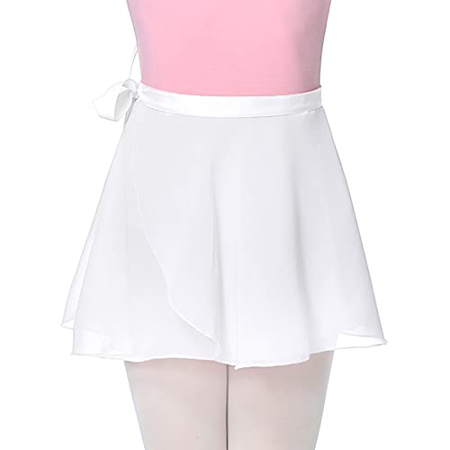 Durio Ballet Wrap Skirt Pull-On Ballet Skirts For Girls Ballet Skirt Toddler Ballerina Dance Skirt Ballet Clothes H White Small #TOP3