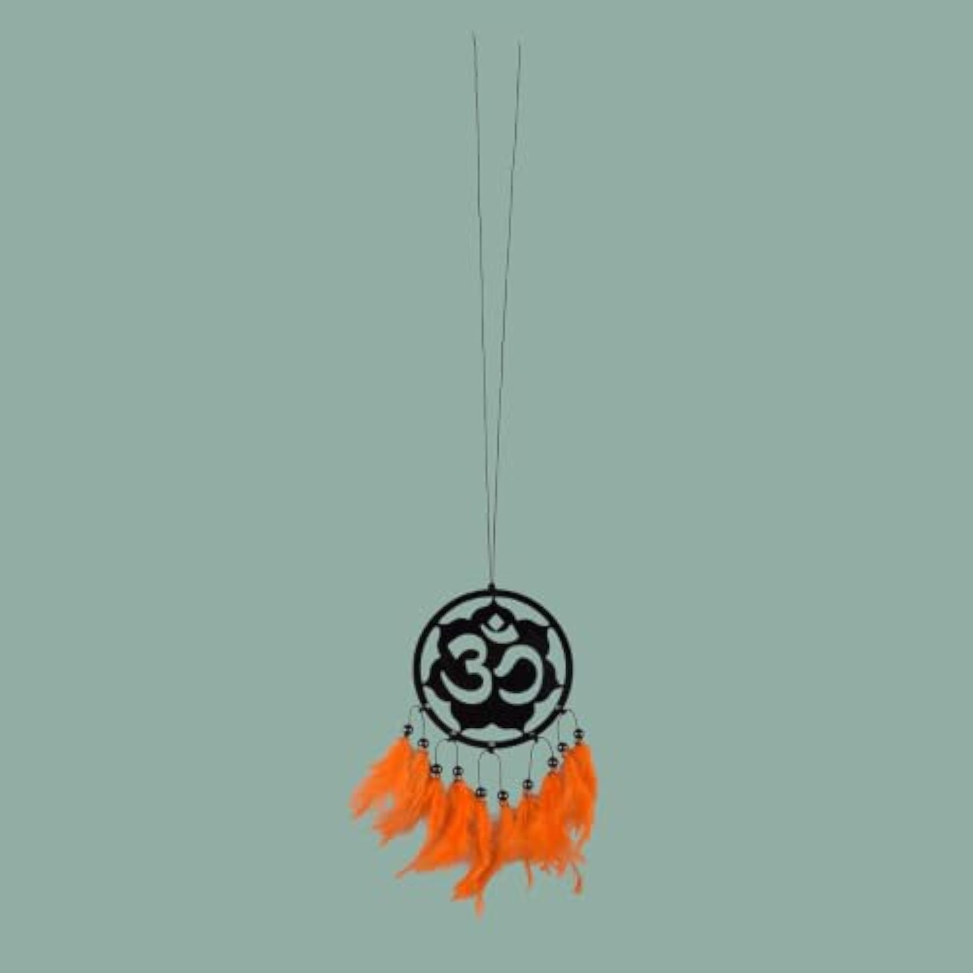 Om Dream Catcher with Orange Feathers
