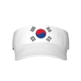 South Korea Flag Visor Hats for Women & Men, Sport Empty Top Baseball Cap for Outdoor Tennis Golf Running