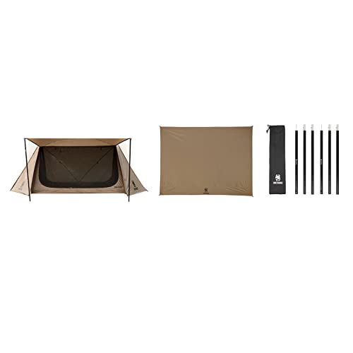 Onetigris Outback Retreat Camping Tent + Waterproof Tent Footprint + Lightweight Tent Poles (1.25M) #TOP21