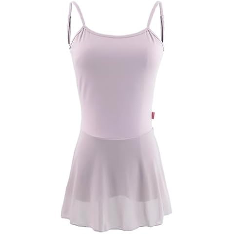 Avrigirl Grey Skirted Leotards for Women Ballet, Camisole Dance Dress for Athletic, Gymnastics, Aerial Yoga, Pole Cover