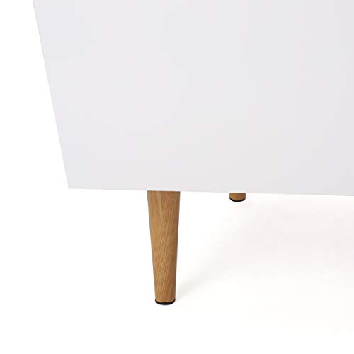 Christopher Knight Home Rowan Wood Tv Stand, White Matte / Oak Finish #TOP6